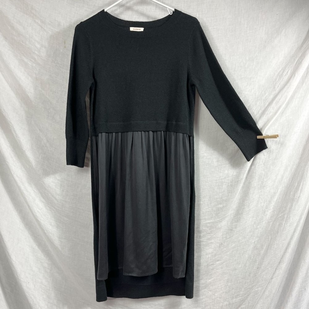 Sundance Long Sleeve Midi Sweater Dress Womens XS Wool Linen Silk High Low Goth